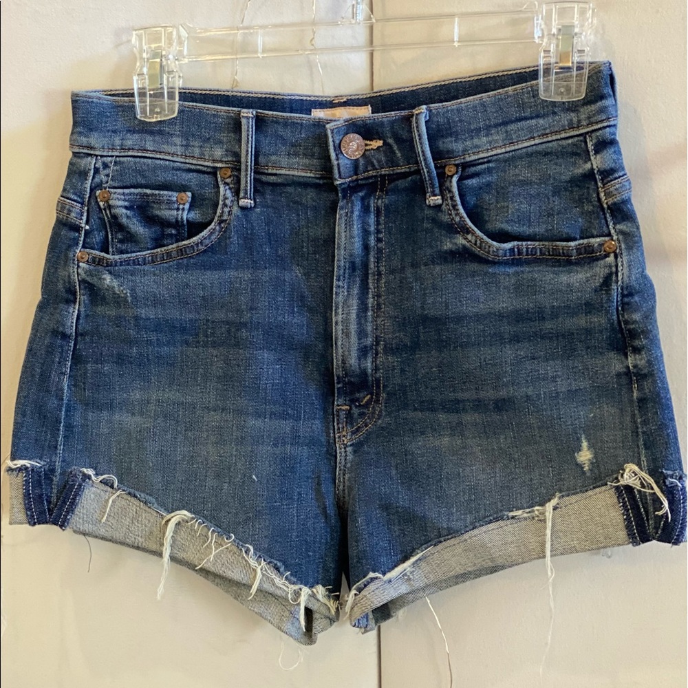 High waisted mother denim shorts